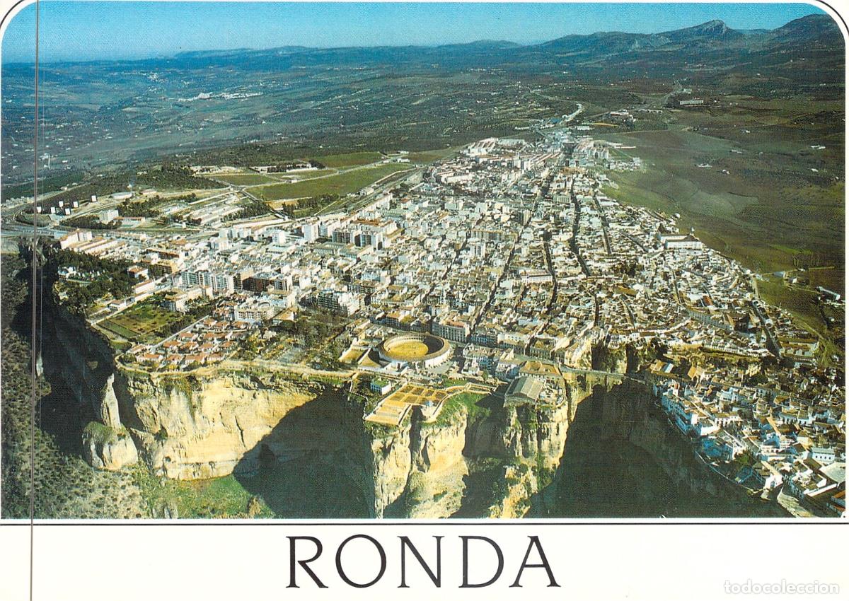 Postales: Postal Ronda M&aacute;laga Vista A&eacute;rea Tajo y Ciudad