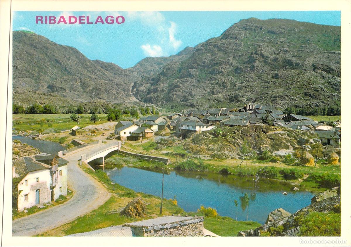 Postales: Postal de Ribadelago Pueblo Viejo, Zamora - Paisaje con R&iacute;o y Puente