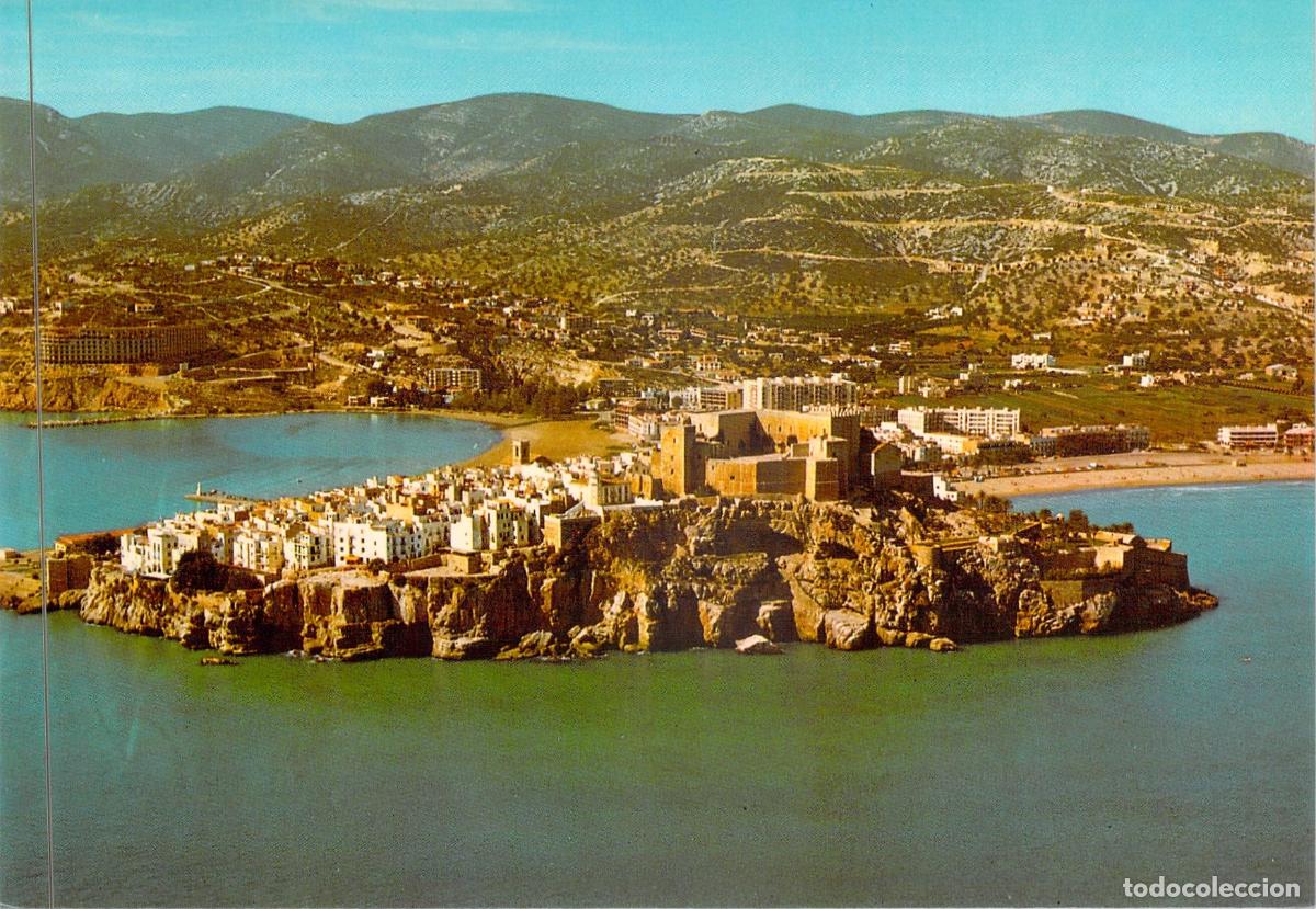 Postales: Postal de Pe&ntilde;&iacute;scola: Impresionante Vista A&eacute;rea del Castillo y Pe&ntilde;&oacute;n
