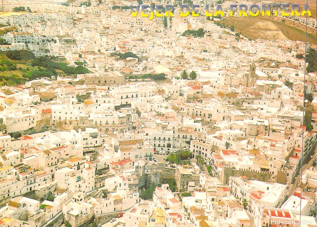 Postales: Postal de Vejer de la Frontera, C&aacute;diz - Vista A&eacute;rea de Pueblo Blanco