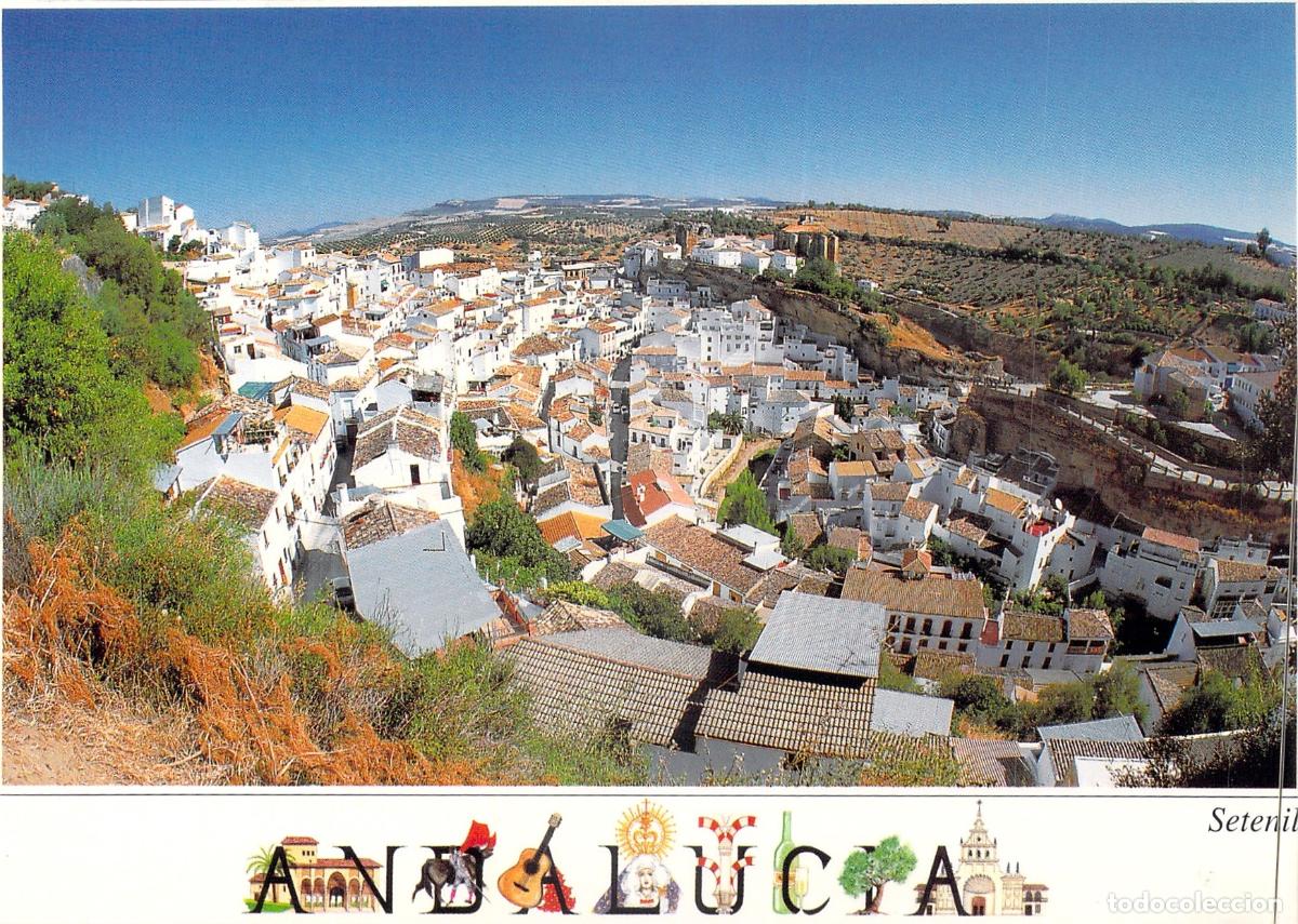 Postales: Postal de Setenil de las Bodegas, Andaluc&iacute;a - Panor&aacute;mica Pueblo Blanco