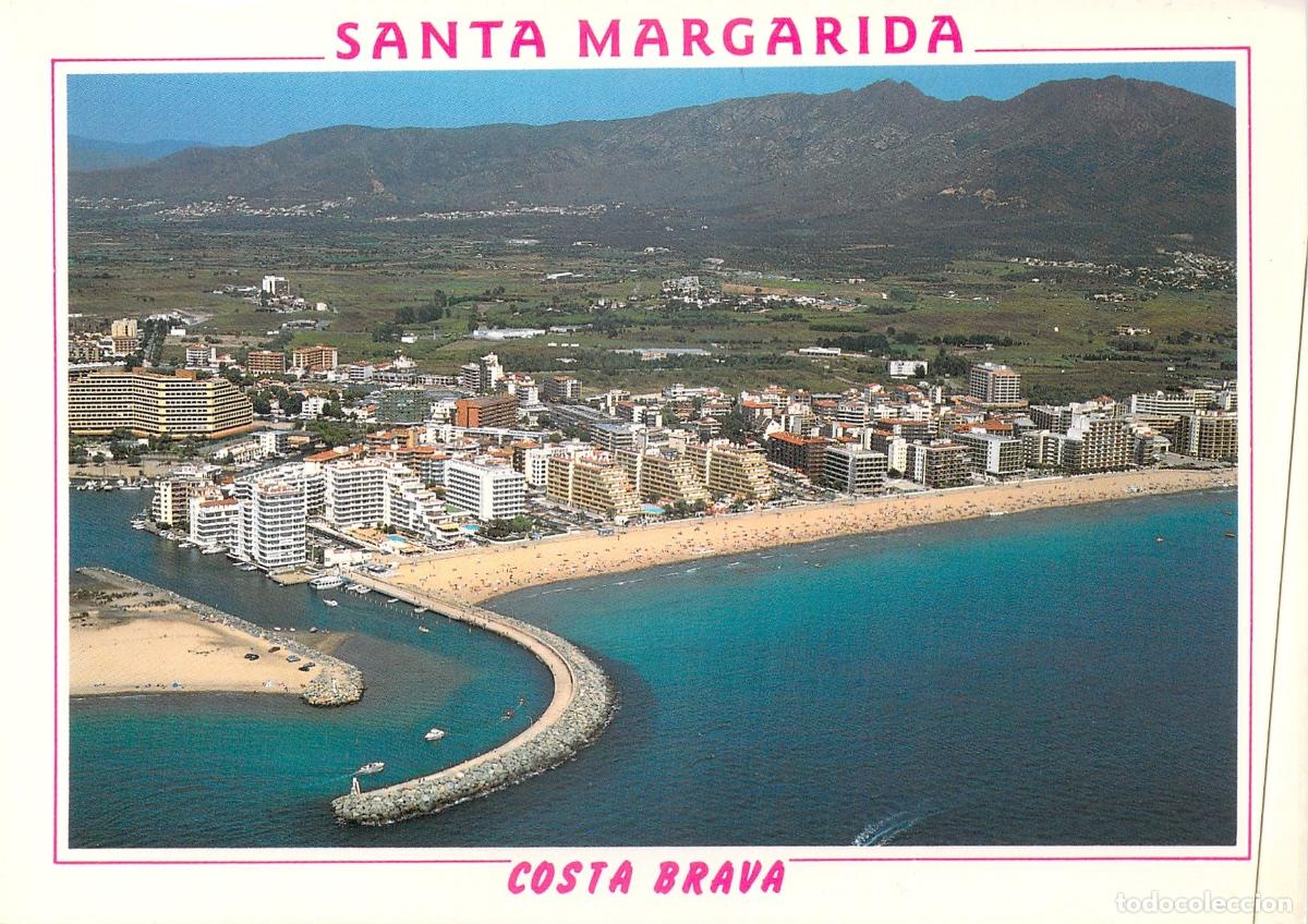 Postales: Postal de la Costa Brava: Vista a&eacute;rea de Santa Margarita y Salat&aacute;, Roses