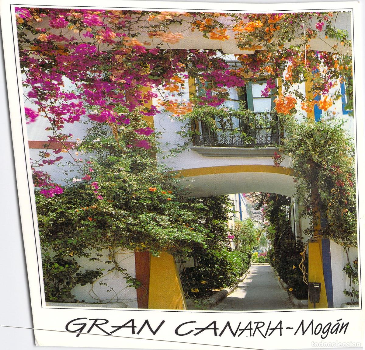 Postales: Postal de Mog&aacute;n en Gran Canaria con Buganvillas y Arcos - Foto 1