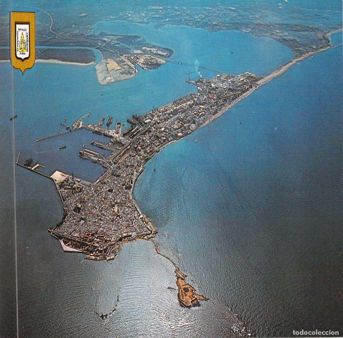 Postales: Postal de C&aacute;diz Vista A&eacute;rea de la Ciudad y el Puerto