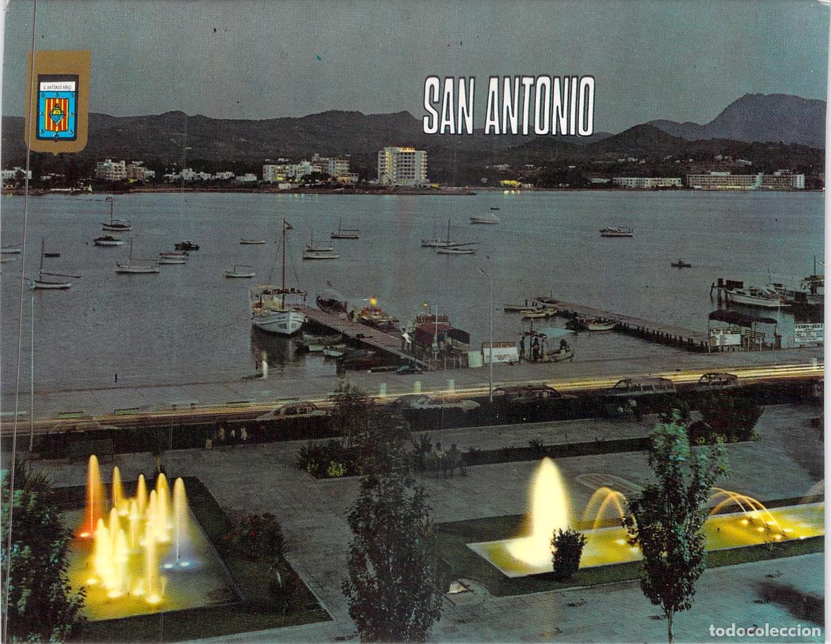 Postales: Postal de San Antonio Abad, Ibiza - Vista del Puerto y Fuentes Iluminadas