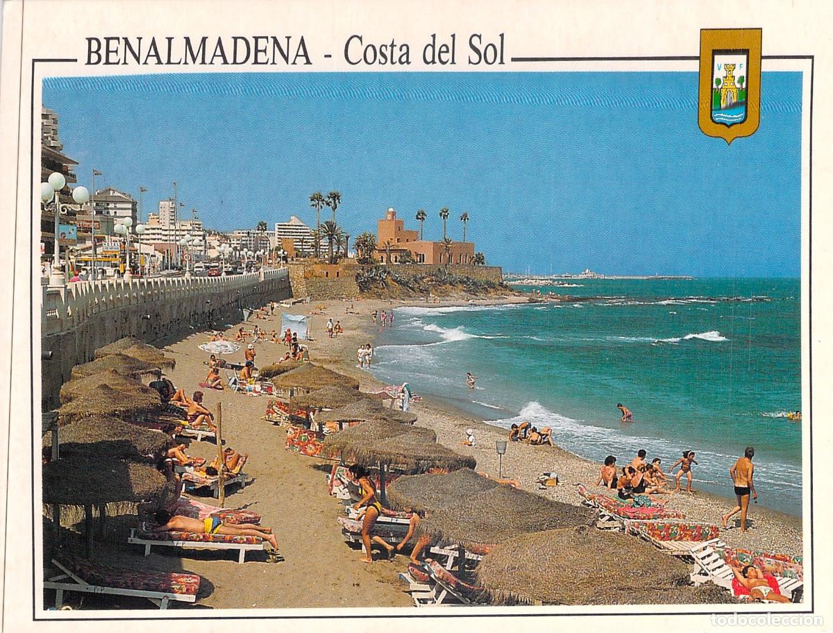 Postales: Postal Playa y Castillo Bil-Bil en Benalm&aacute;dena Costa del Sol