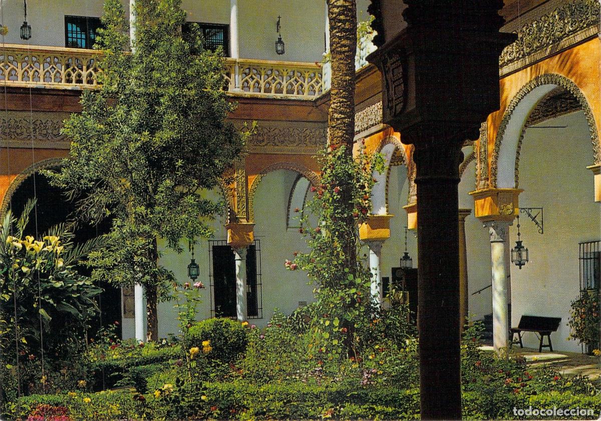 Postales: Postal de Sevilla: Patio Principal del Palacio de las Due&ntilde;as
