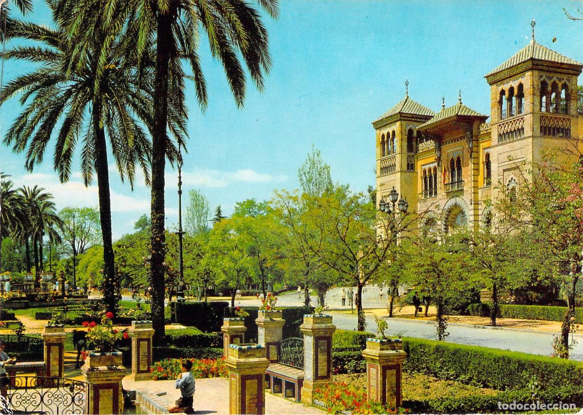 Postales: Postal de la Plaza de Am&eacute;rica y Pabell&oacute;n Mud&eacute;jar en Sevilla