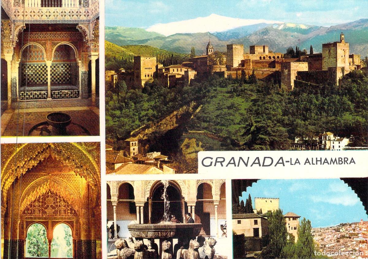 Postales: Postal de Granada: Vistas de La Alhambra y Sierra Nevada