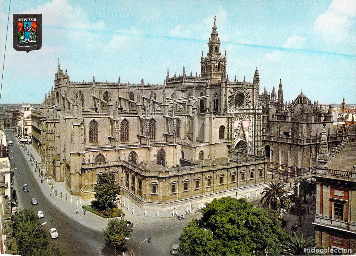 Postales: Postal de la Catedral de Sevilla y la Giralda, Andaluc&iacute;a