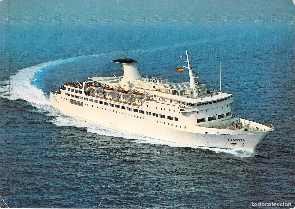 Postales: Postal Buque Ferry J.J. Sister Trasmediterranea Serie Tibur&oacute;n