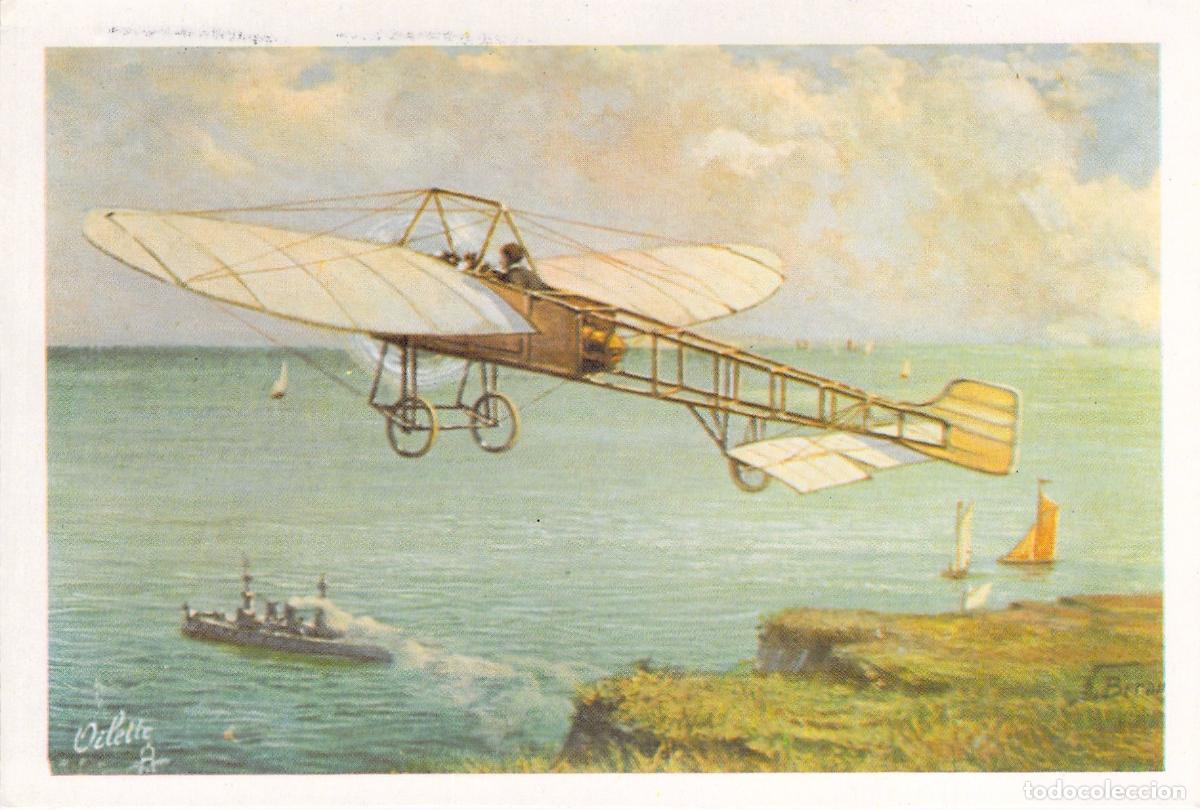 Postales: Postal de Aeroplano Cl&aacute;sico sobre el Mar y Costa