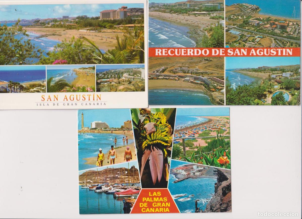 Postcards: Gran Canaria. Lote de 3 postales. Franqueadas y fechadas