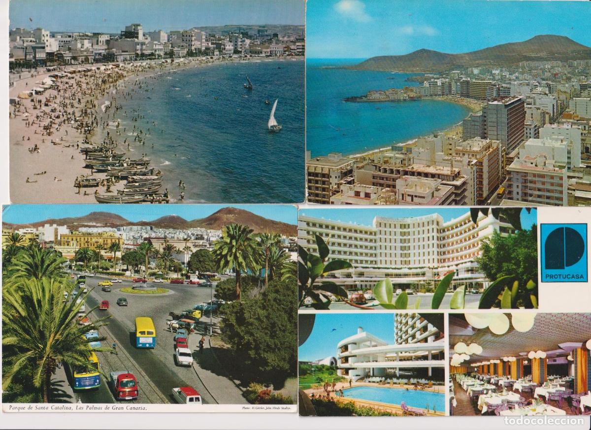 Postcards: Gran Canaria. Lote de 4 Postales. Franqueadas y fechadas de 1963 a 1977