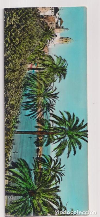 Postcards: Tarjeta Superpanor&aacute;mica Sitges. Iglesia y palmeras. Sin usar