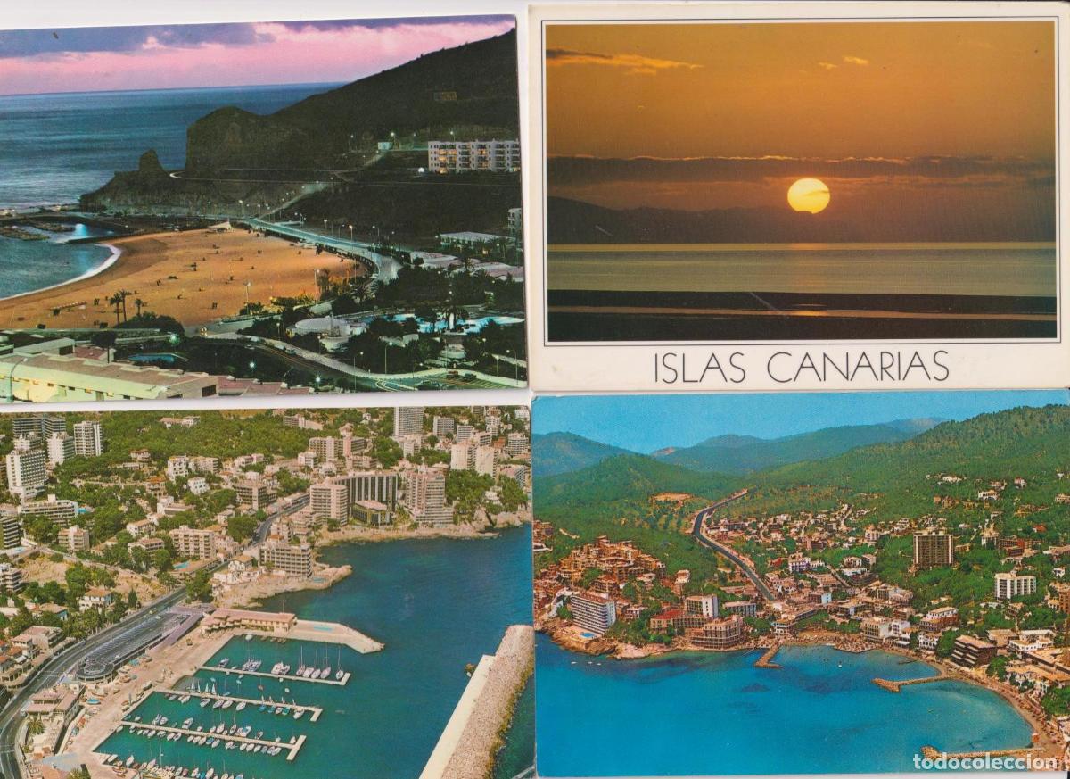 Postcards: Lote de 4 Postales. 3 de mallorca y una de Canaria. Franqueadas y fechadas a&ntilde;os 80