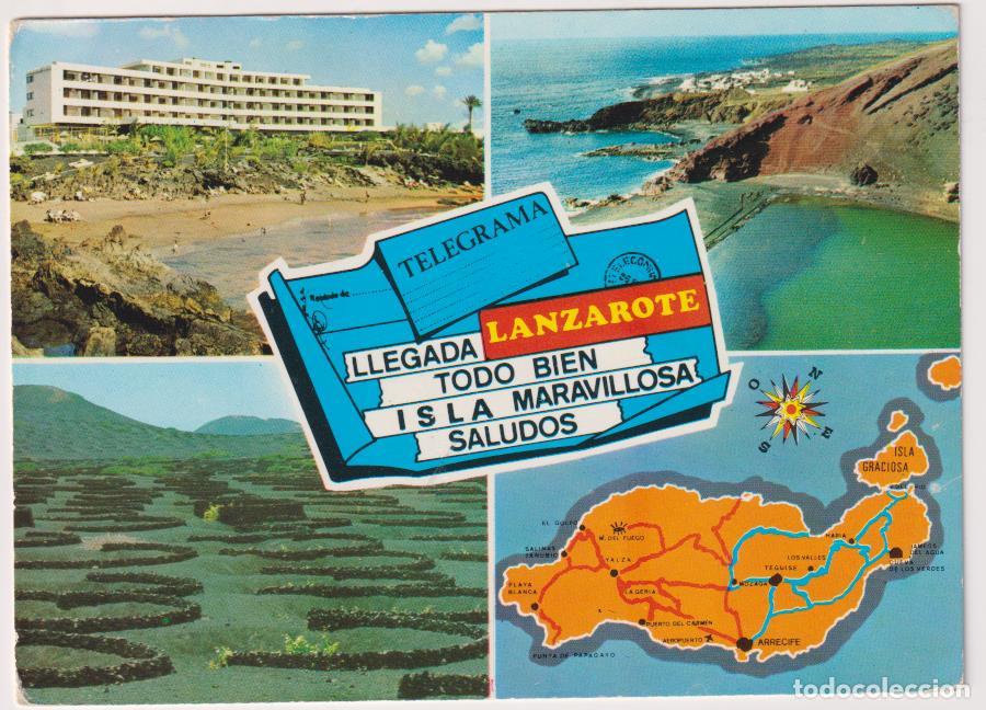 Postales: Lanzarote. la Isla de los Volcanes. Franqueada y fechada en 1977