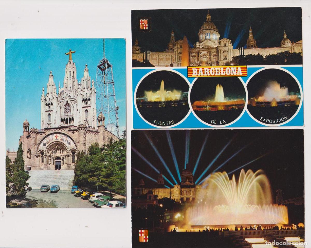 Postales: Barcelona. Lote de 3 Postales. Una franquead y fechada en 1982
