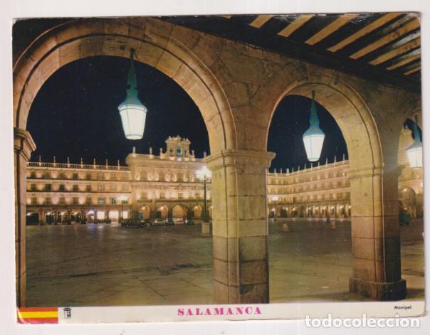Postales: Salamanca:- Plaza Mayor iluminada. Franqueada y fechada al dorso el 5 Abr. 1969