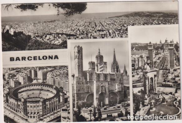 Postales: Barcelona. Vistas Panor&aacute;micas. Franqueado y fechado el 11 Sep. 1950
