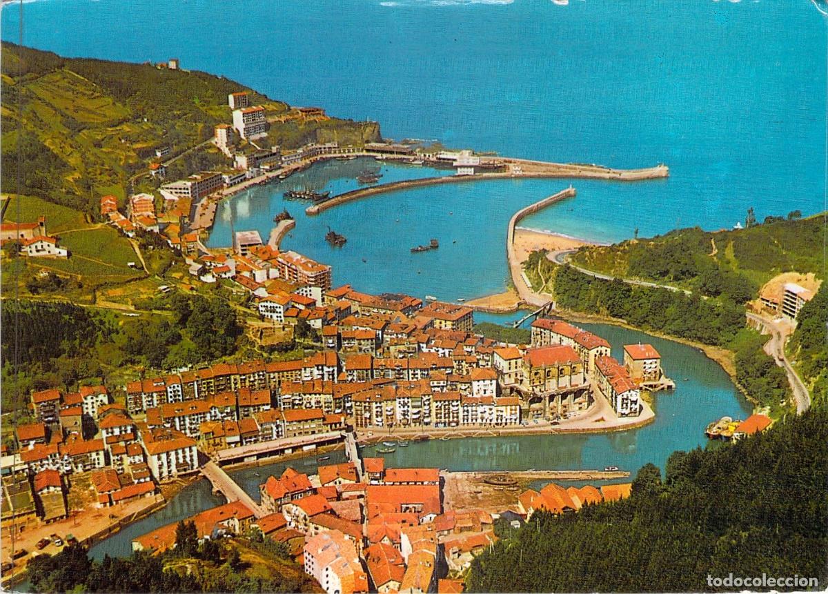 Postales: Postal de Ondarroa: Vista A&eacute;rea Panor&aacute;mica del Puerto y la Costa