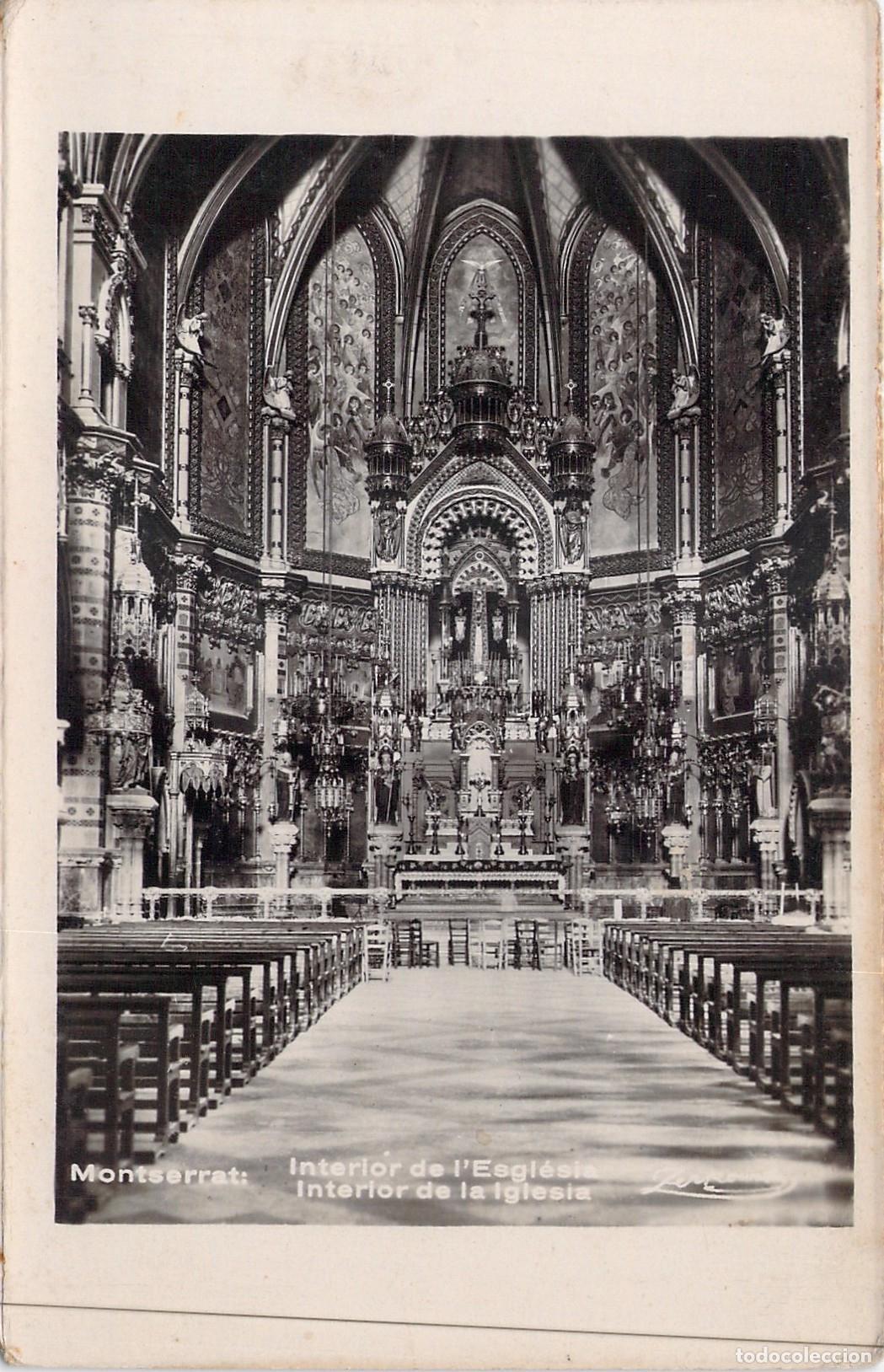 Postales: Postal del Interior de la Iglesia del Monasterio de Montserrat, Barcelona