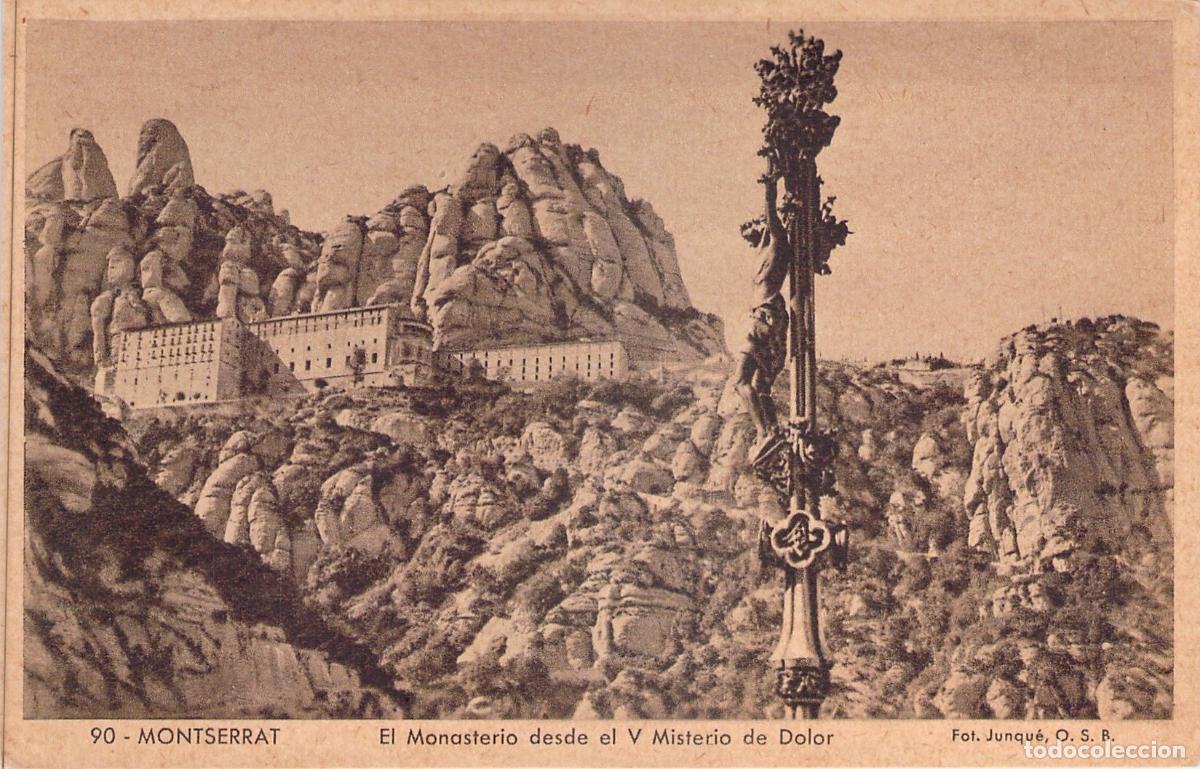 Postales: Postal Monasterio de Montserrat y V Misterio de Dolor - Foto 1