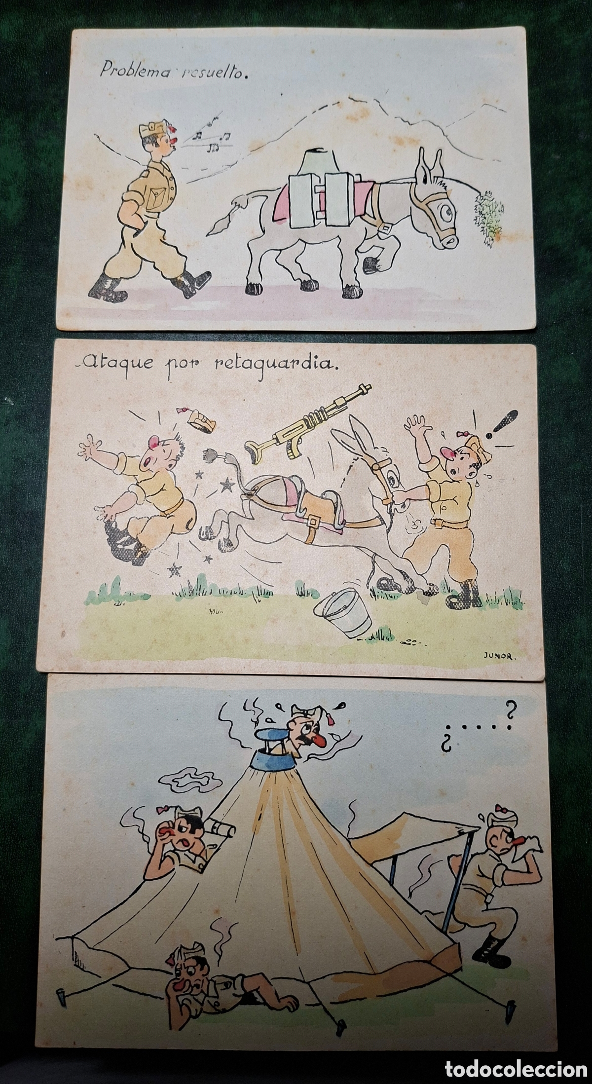Postales: 3 TARJETAS POSTALES DE HUMOR. TEMA MILITAR. JUNOR.