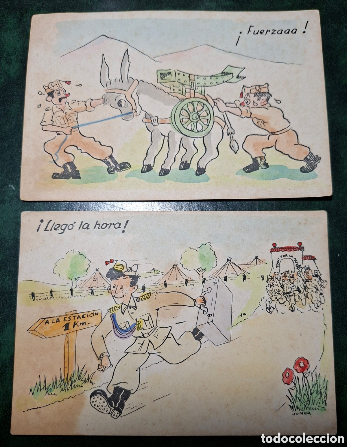 Postales: 2 TARJETAS POSTALES HUMOR. TEMA MILITAR. JUNOR.
