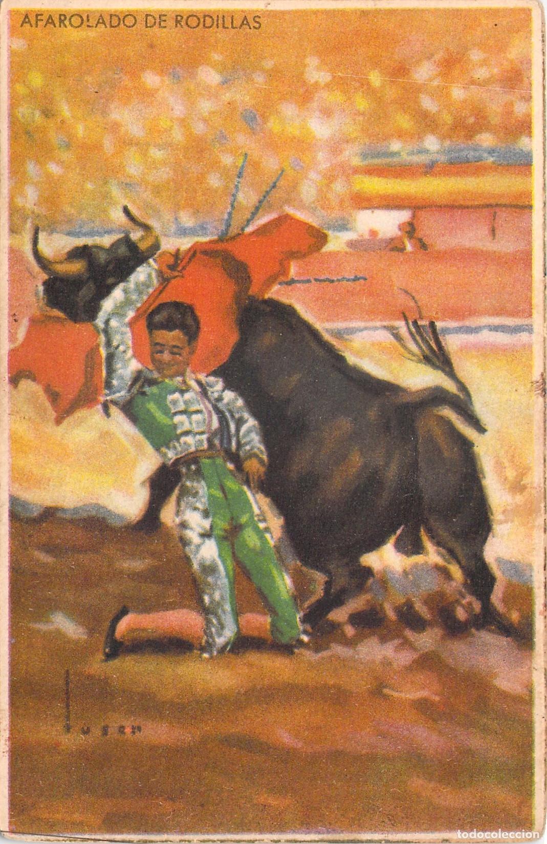Postales: Postal Tauromaquia Afarolado de Rodillas Ediciones Col&oacute;n