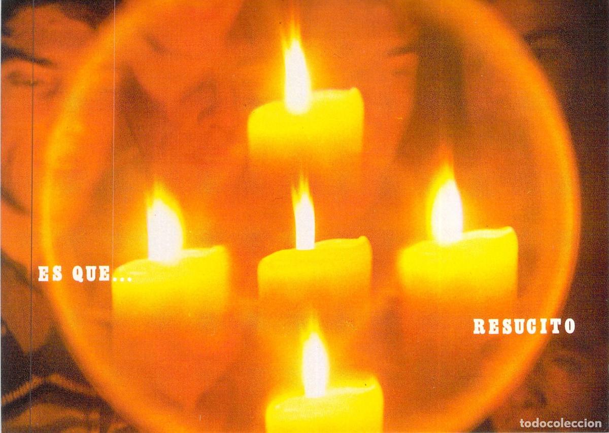 Postales: Postal de Pascua de Resurrecci&oacute;n con Velas Encendidas