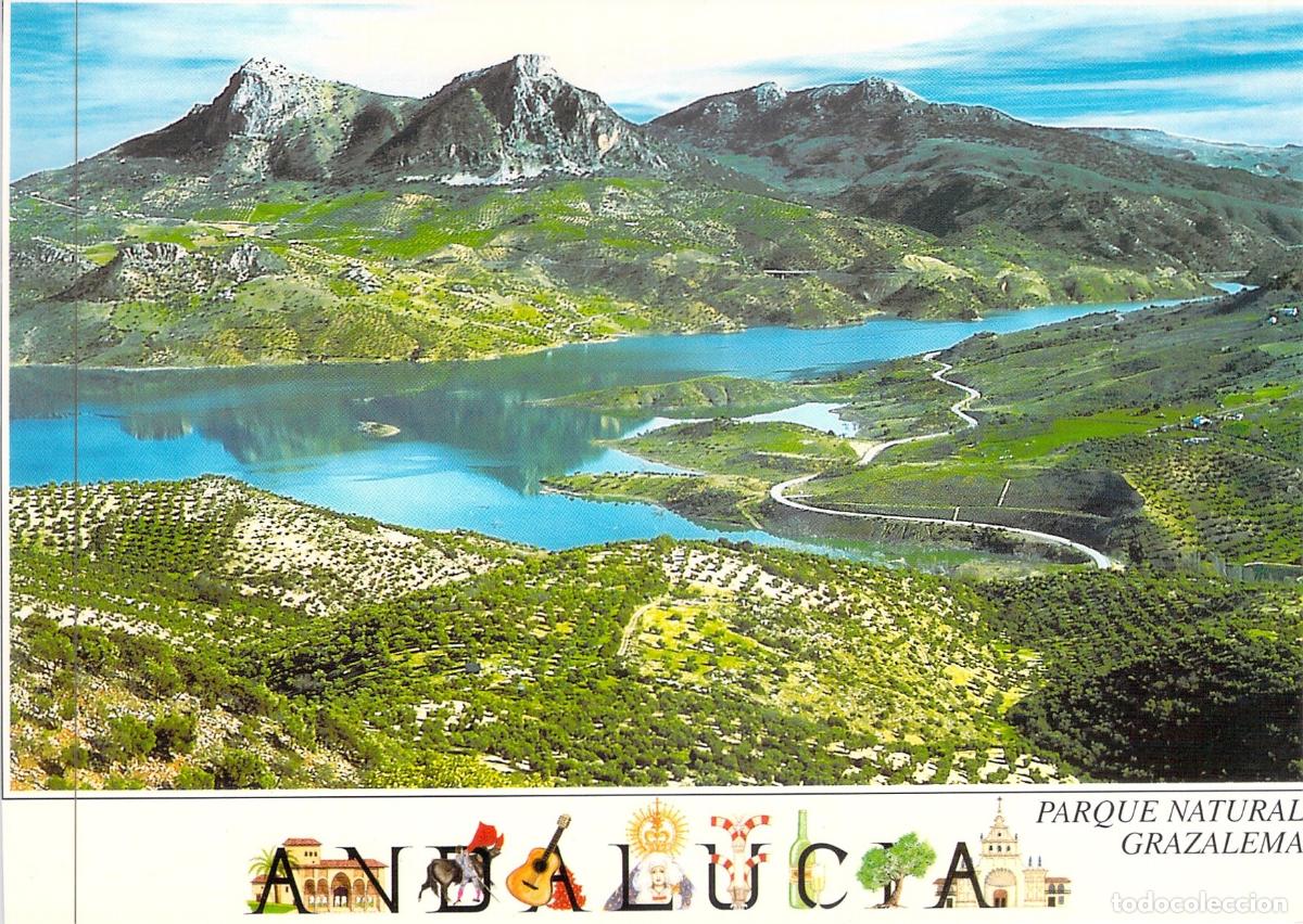 Postales: Postal del Embalse de Zahara y Parque Natural Grazalema