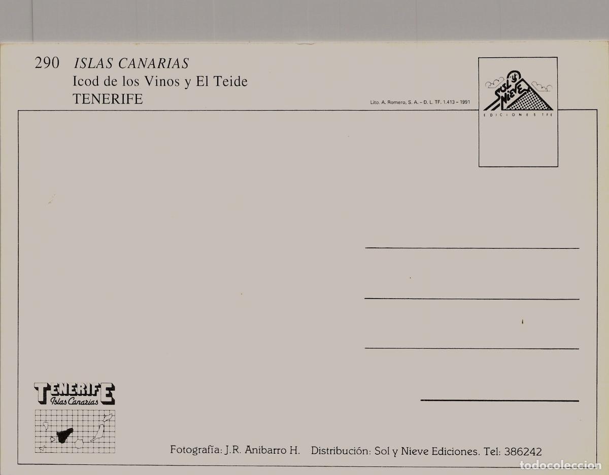 Postales: Postal de Tenerife: El Teide e Icod de los Vinos, Canarias - Foto 2