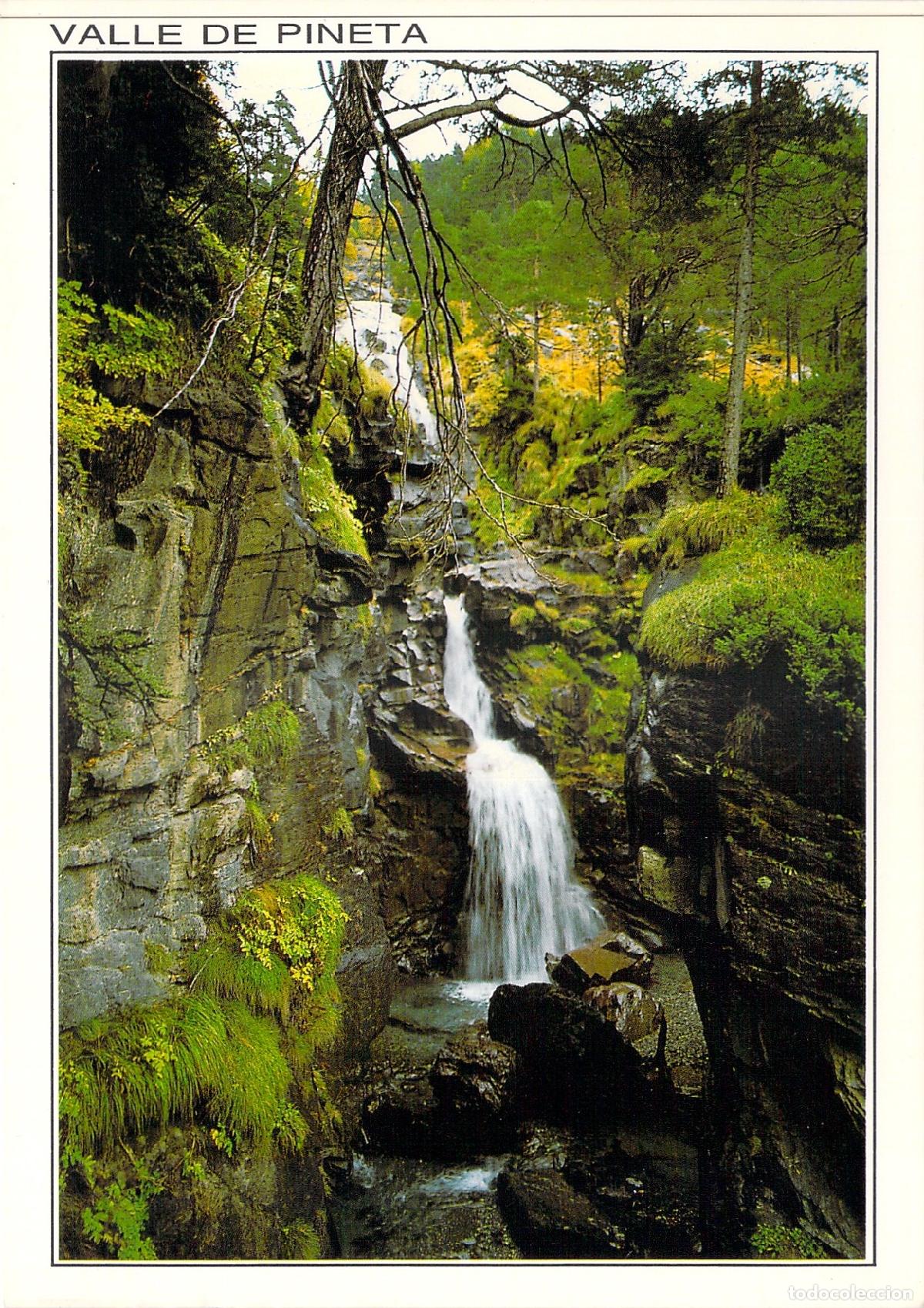 Postales: Postal de la Cascada de La Larri, Valle de Pineta, Pirineo Aragon&eacute;s