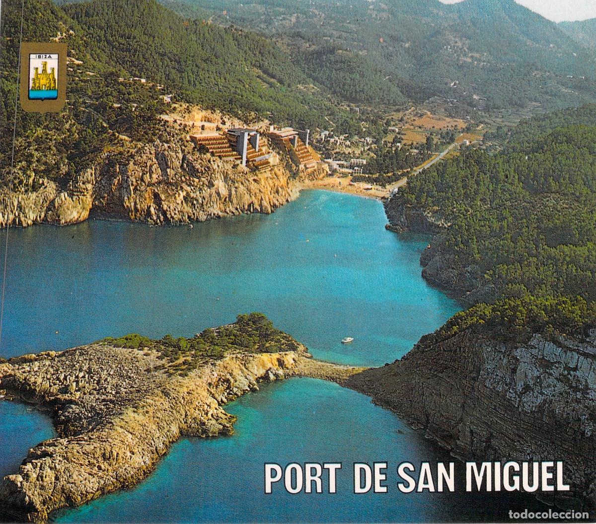 Postales: Postal de Puerto de San Miguel, Ibiza Vista A&eacute;rea de la Bah&iacute;a