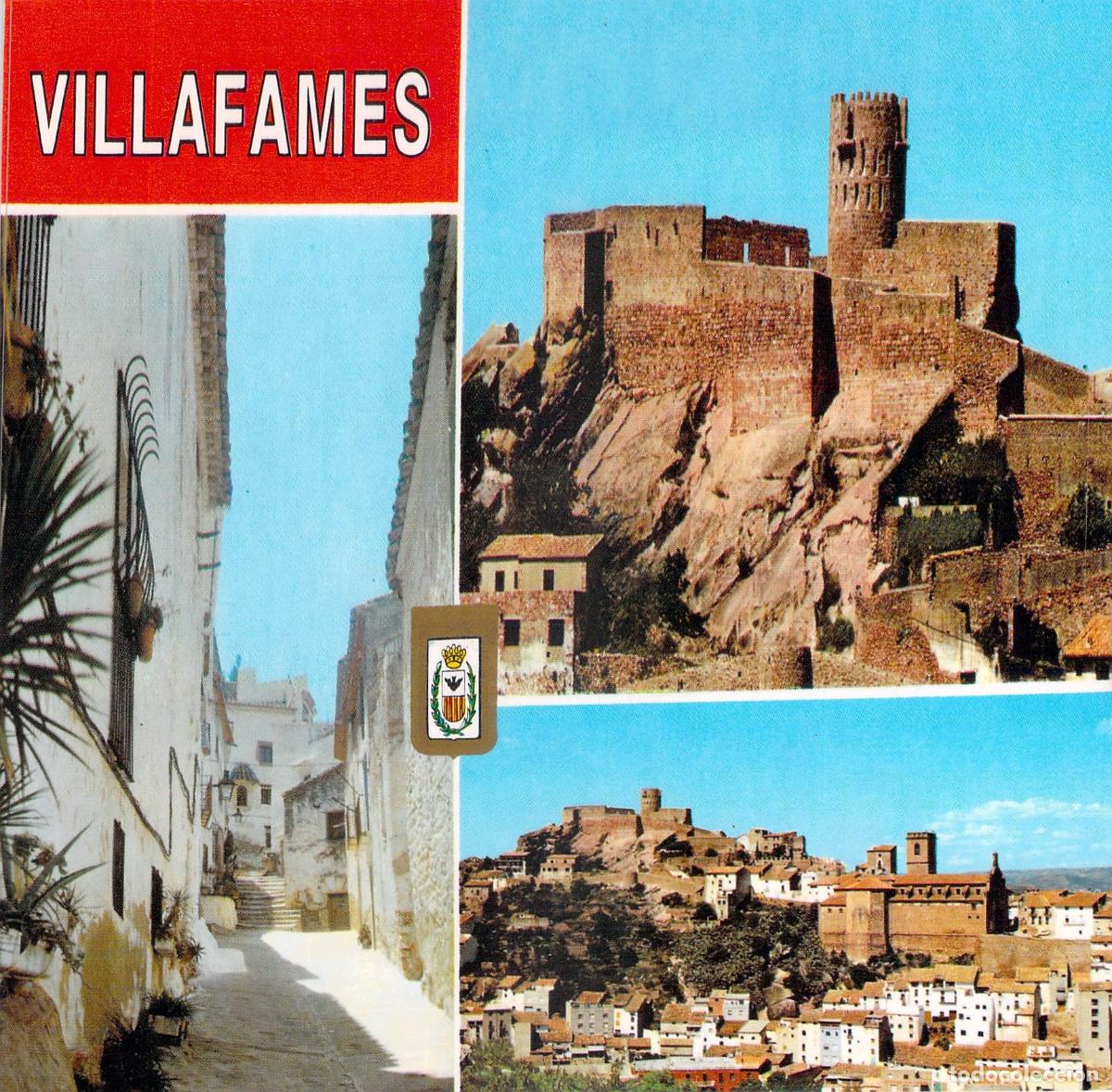 Postales: Postal de Villafam&eacute;s con Vistas del Castillo y Calles de Castell&oacute;n