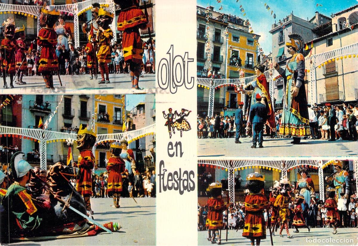 Postales: Postal de Olot en Fiestas, Gigantes y Cabezudos de Catalu&ntilde;a