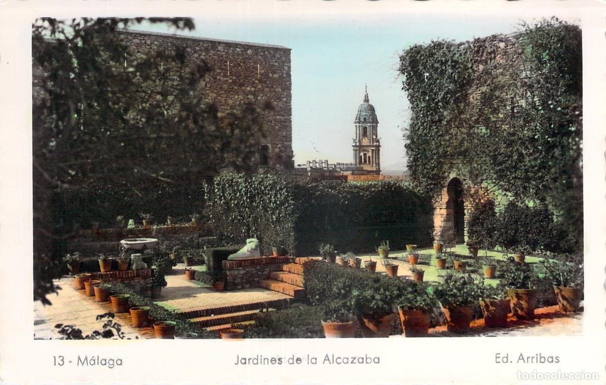 Postales: Postal Jardines de la Alcazaba M&aacute;laga Edici&oacute;n Arribas