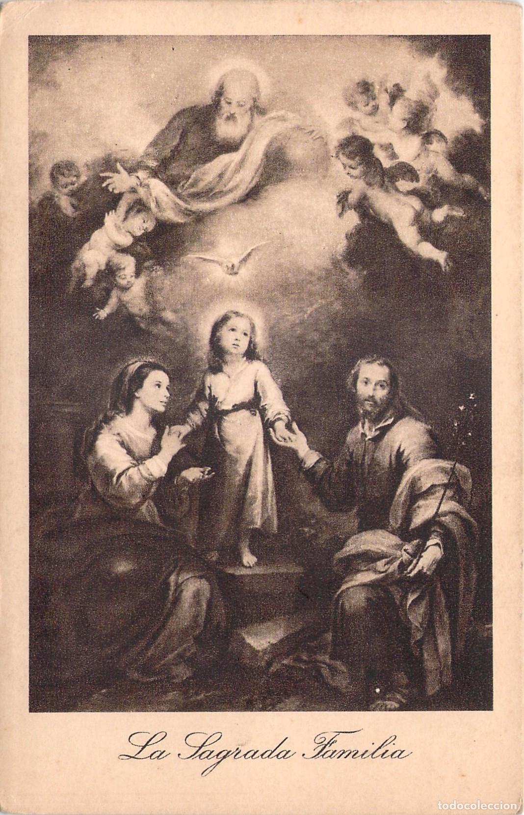 Postales: Postal de la pintura La Sagrada Familia de Murillo Arte Religioso