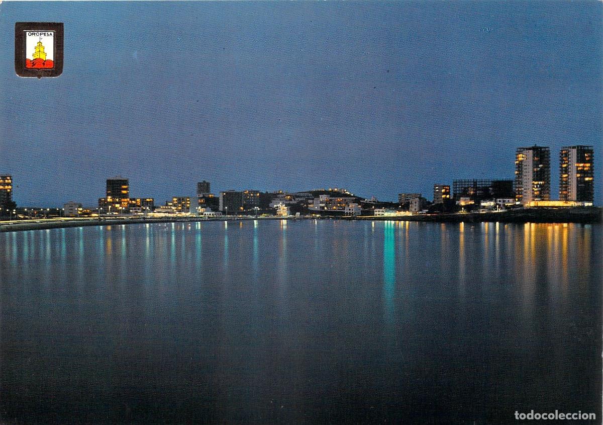 Postales: Postal Oropesa del Mar Castell&oacute;n Vista Nocturna de la Costa