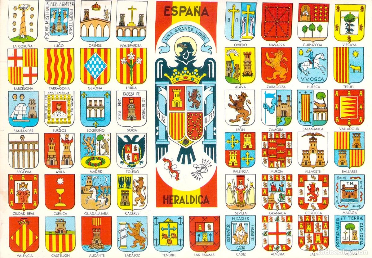 Postales: Postal de los Escudos de las Provincias de Espa&ntilde;a