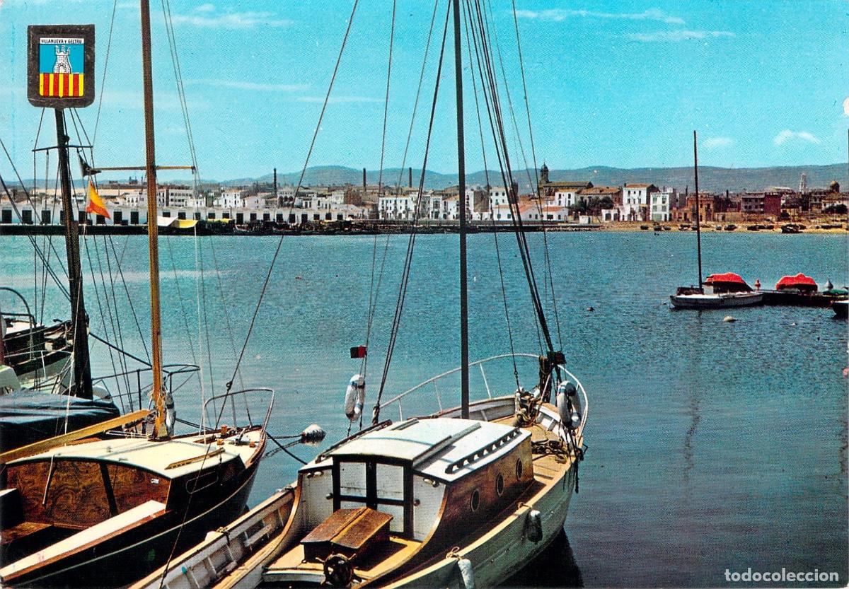Postales: Postal del Puerto de Villanueva y Geltr&uacute; con Barcos