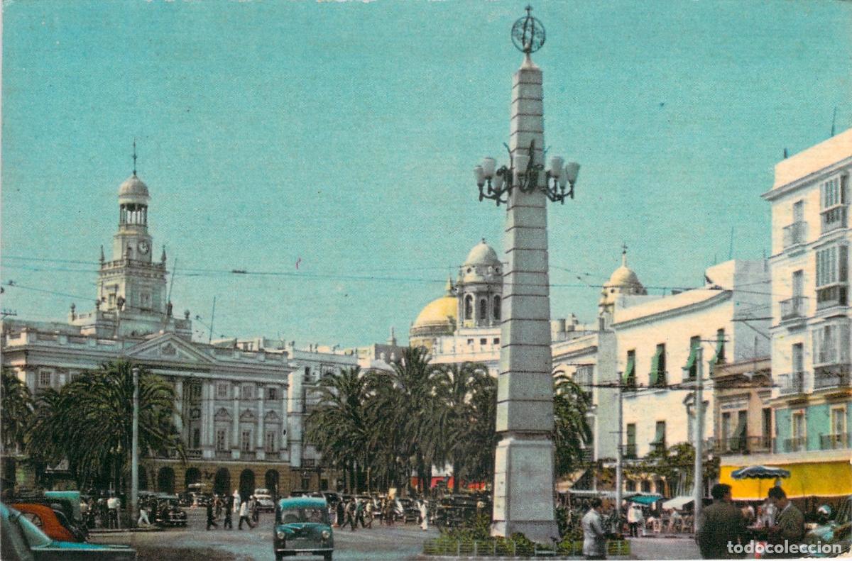 Postales: Postal de la Plaza de San Juan de Dios en C&aacute;diz con Ayuntamiento