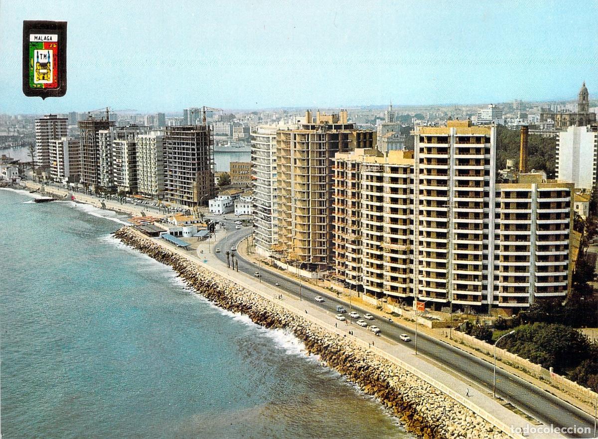 Postales: Postal de M&aacute;laga - Vista A&eacute;rea del Paseo Mar&iacute;timo, Costa del Sol