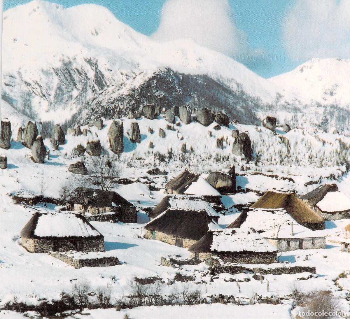 Postales: Postal de Campo del Agua, Villafranca del Bierzo, Pallozas con Nieve