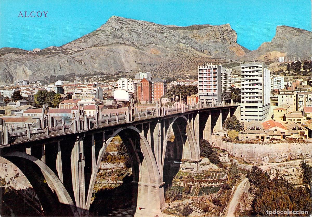Postales: Postal de Alcoy con Vista del Puente de San Jorge