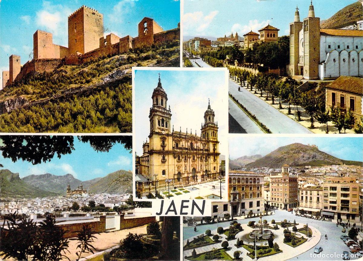 Postales: Postal Multifoto de Ja&eacute;n con Vistas de la Catedral y el Castillo