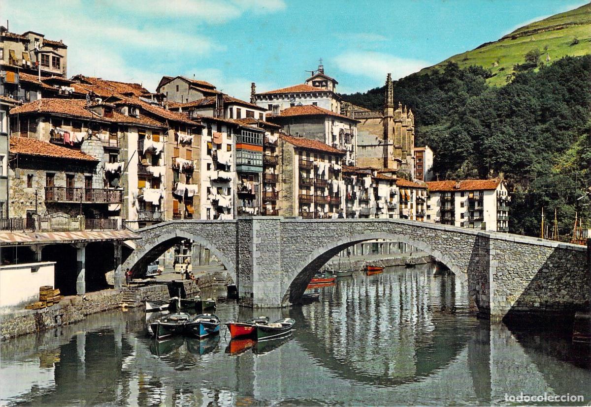 Postales: Postal de Ond&aacute;rroa Vista Parcial con Puente y Barcas
