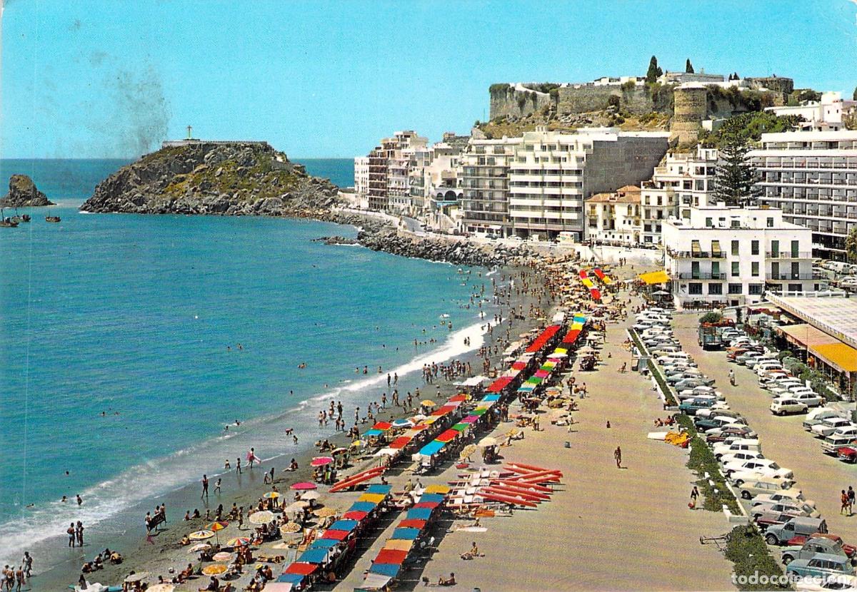 Postales: Postal de Almu&ntilde;&eacute;car: Playa y Paseo del Altillo en Granada