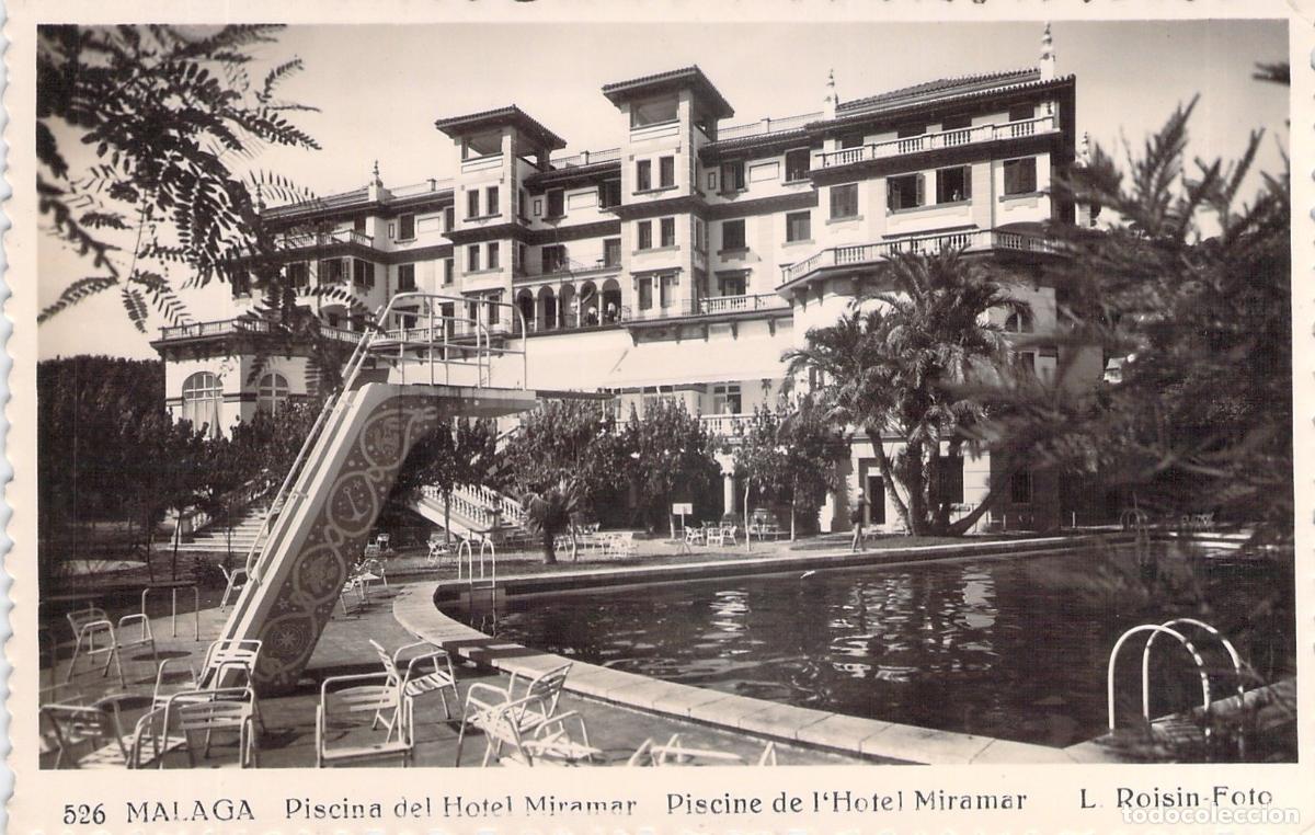 Postales: Postal de la Piscina del Hotel Miramar, M&aacute;laga
